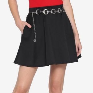 Moon &‎ Stars Belt Black Skater Skirt Hot Topic